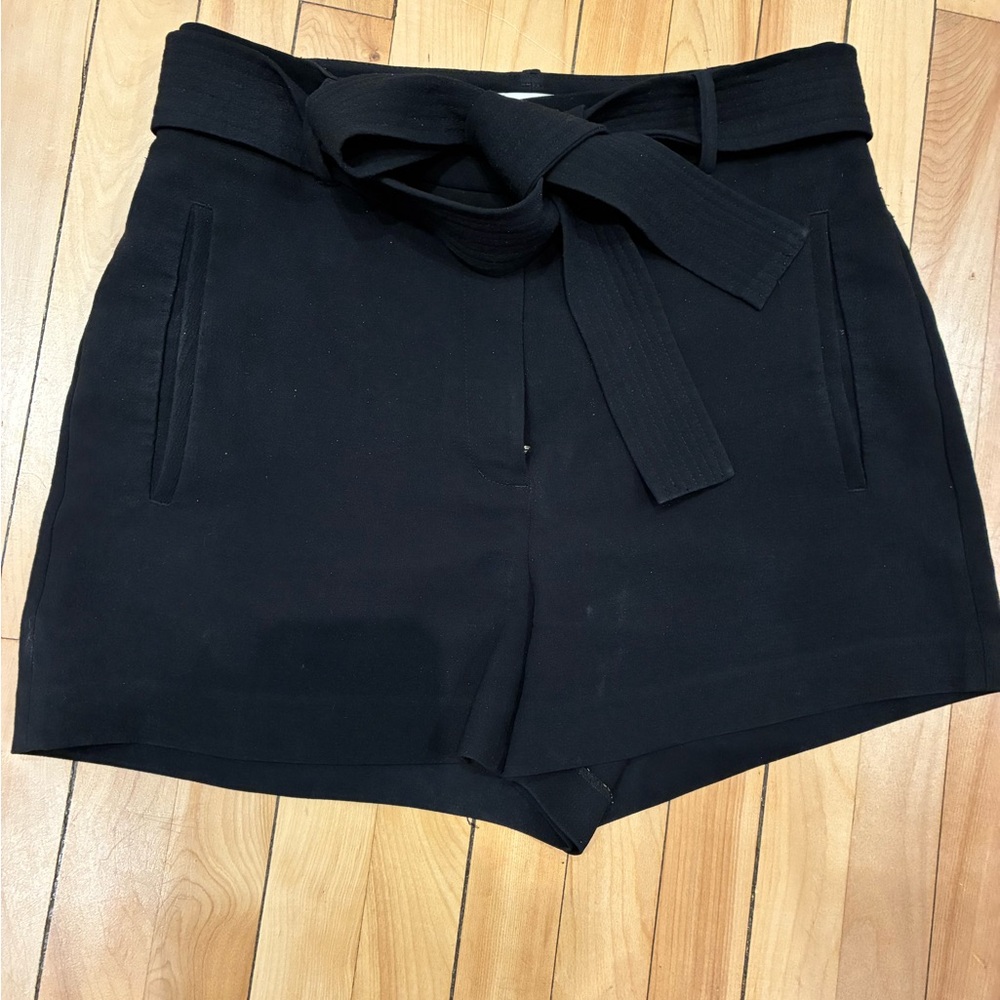 Women's Black Tie-Waist Shorts